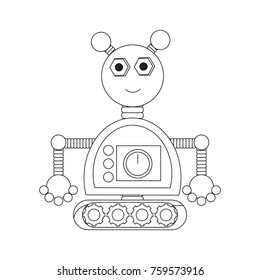 Robot icon over white background, vector illustration