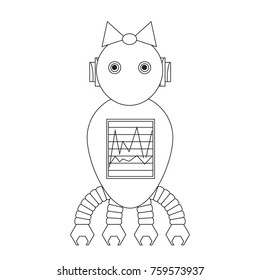 Robot icon over white background, vector illustration