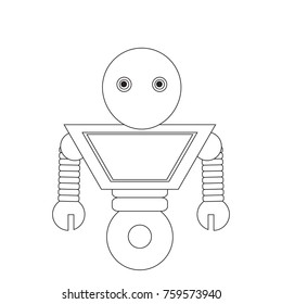Robot icon over white background, vector illustration