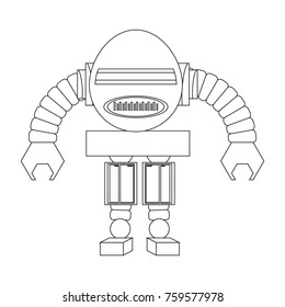 Robot icon over white background, vector illustration