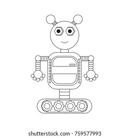 Robot icon over white background, vector illustration