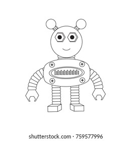 Robot icon over white background, vector illustration