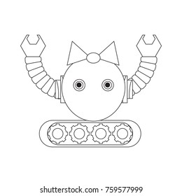 Robot icon over white background, vector illustration