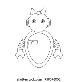 Robot icon over white background, vector illustration