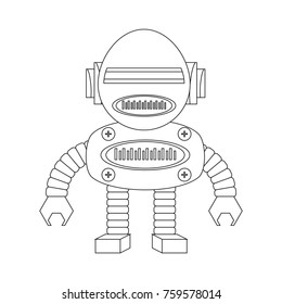 Robot icon over white background, vector illustration