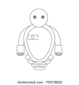 Robot icon over white background, vector illustration