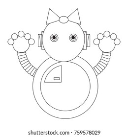 Robot icon over white background, vector illustration