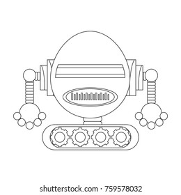 Robot icon over white background, vector illustration