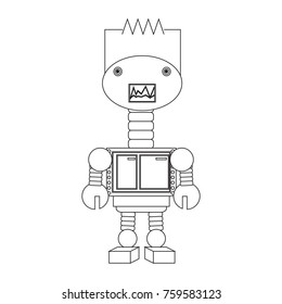 Robot icon over white background, vector illustration