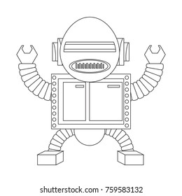 Robot icon over white background, vector illustration