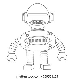 Robot icon over white background, vector illustration