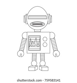 Robot icon over white background, vector illustration