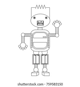 Robot icon over white background, vector illustration