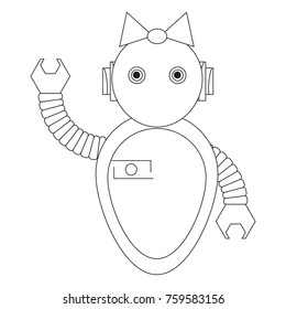 Robot icon over white background, vector illustration