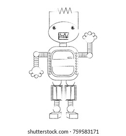 Robot icon over white background, vector illustration