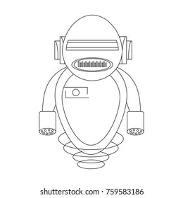 Robot icon over white background, vector illustration