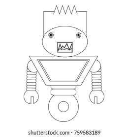 Robot icon over white background, vector illustration