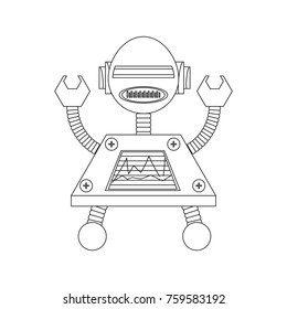 Robot icon over white background, vector illustration