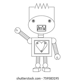 Robot icon over white background, vector illustration