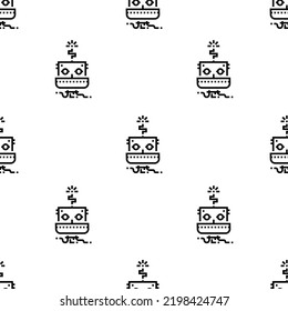 robot icon pattern. Seamless robot pattern on white background.