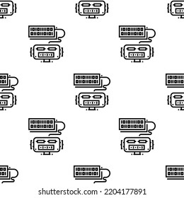 robot icon pattern. Seamless robot pattern on white background.