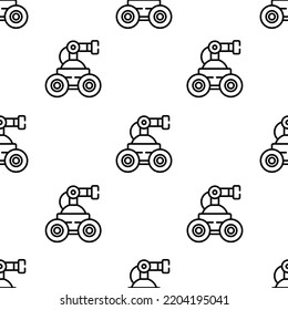 robot icon pattern. Seamless robot pattern on white background.