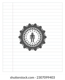 emblema del lápiz de icono del robot. Ilustración vectorial. Detallado. 