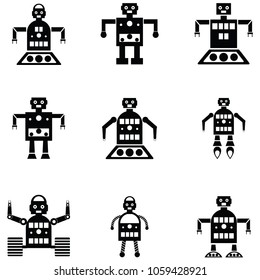 robot icon set