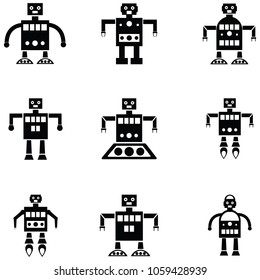 robot icon set