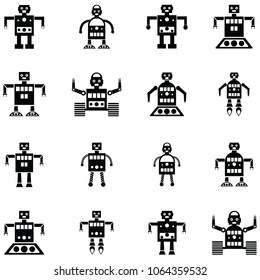 robot icon set