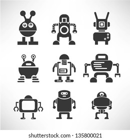 robot icon set