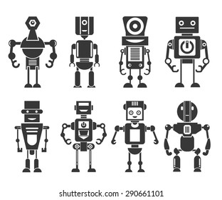 robot icon set