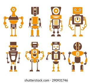 robot icon set