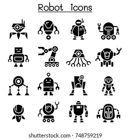 Robot icon set 