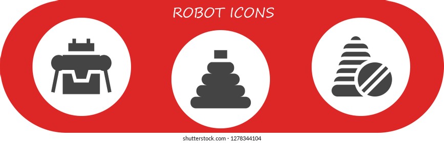  robot icon set. 3 filled robot icons. Simple modern icons about  - Robot, Toy, Toys