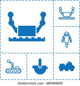 Robot icon. set of 6 robot filled and outline icons such as