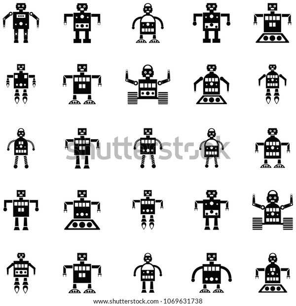 Robot Icon Set Stock Vector (Royalty Free) 1069631738 | Shutterstock