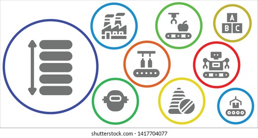 robot icon set. 9 filled robot icons.  Simple modern icons about  - Spacing, Industry, Mechanical arm, Robot, Toys, Conveyor, Toy