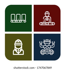 Symbol des Roboters. Sammlung von Conveyor, Engineer, Roboter-Icons