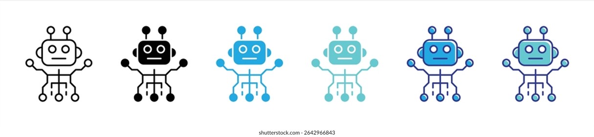 robot icon set. containing embodying the playful spirit of artificial intelligence and robotics, icon thin line and color style symbol sign for your app and web. vector illustration