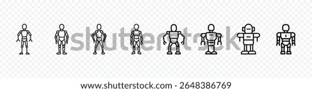 robot icon set, icon set of humanoid robot, robotic development, android technology, Icons of Humanoid Robot Body, Robotics Engineering, AI Prototypes, Robotic Design Development