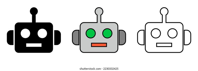 Robot Icon Set. Machine. Vector.