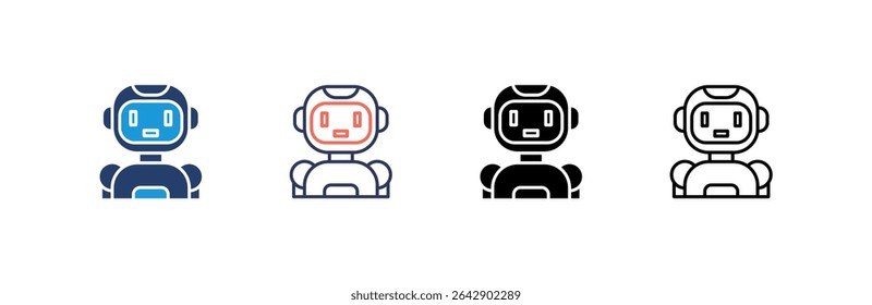 Robot Icon set multiple style collection