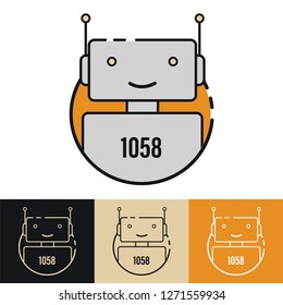 Robot icon set, sign design, logo template.