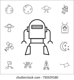 Robot icon. Set of space icons. Signs, outline symbols collection, simple thin line icons for websites, web design, mobile app, info graphics on white background
