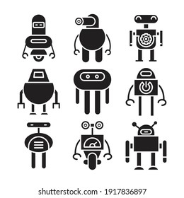 Robot Icon Set Vector Illustration