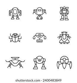 Robot icon set vector illustration