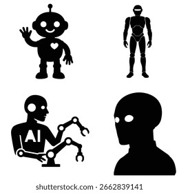 Conjunto de ícones do robô - Ilustração de vetor