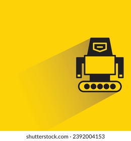 robot icon with shadow on yellow background