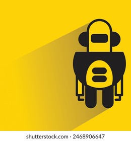 robot icon with shadow on yellow background